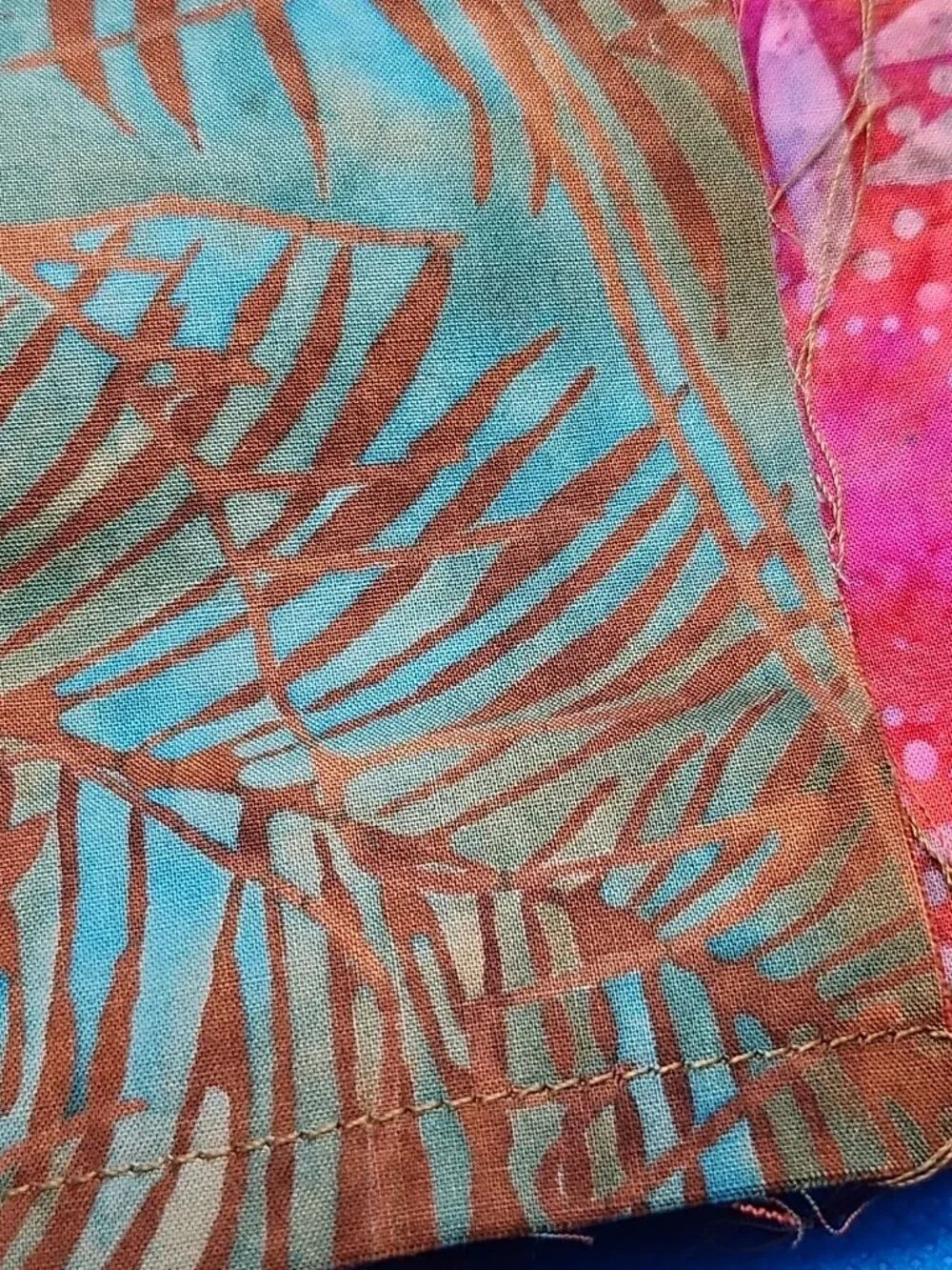 Lot 107 Fabric Pieces Batik and  Solid Assorted Colors Patterns Size